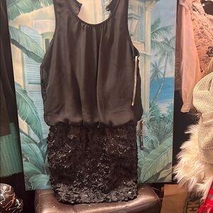 💜As U WishSmall Black Sequin Blouson Dress.